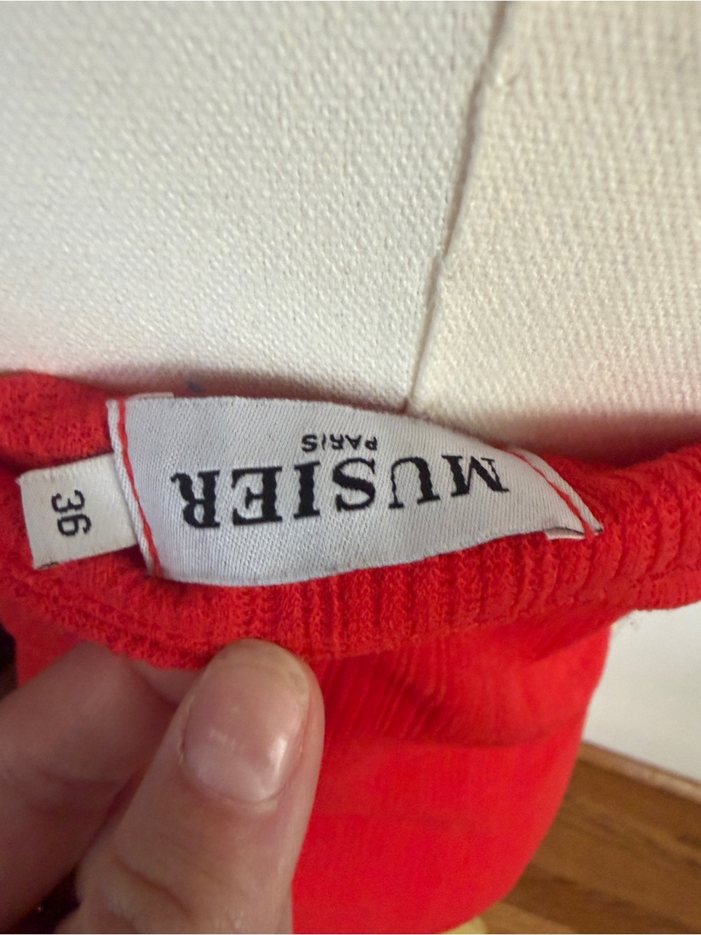 Red Ribbed Cross-Strap Bodycon Dress - Picture 4 of 4